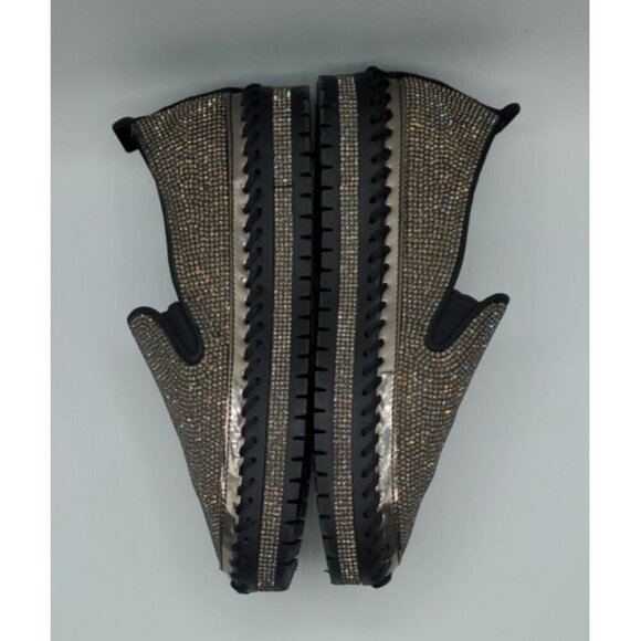 MUGUAN COMPANY 1997 Black Silver Jeweled Slip On Flats Size 250 = 8,5 US - Picture 4 of 11